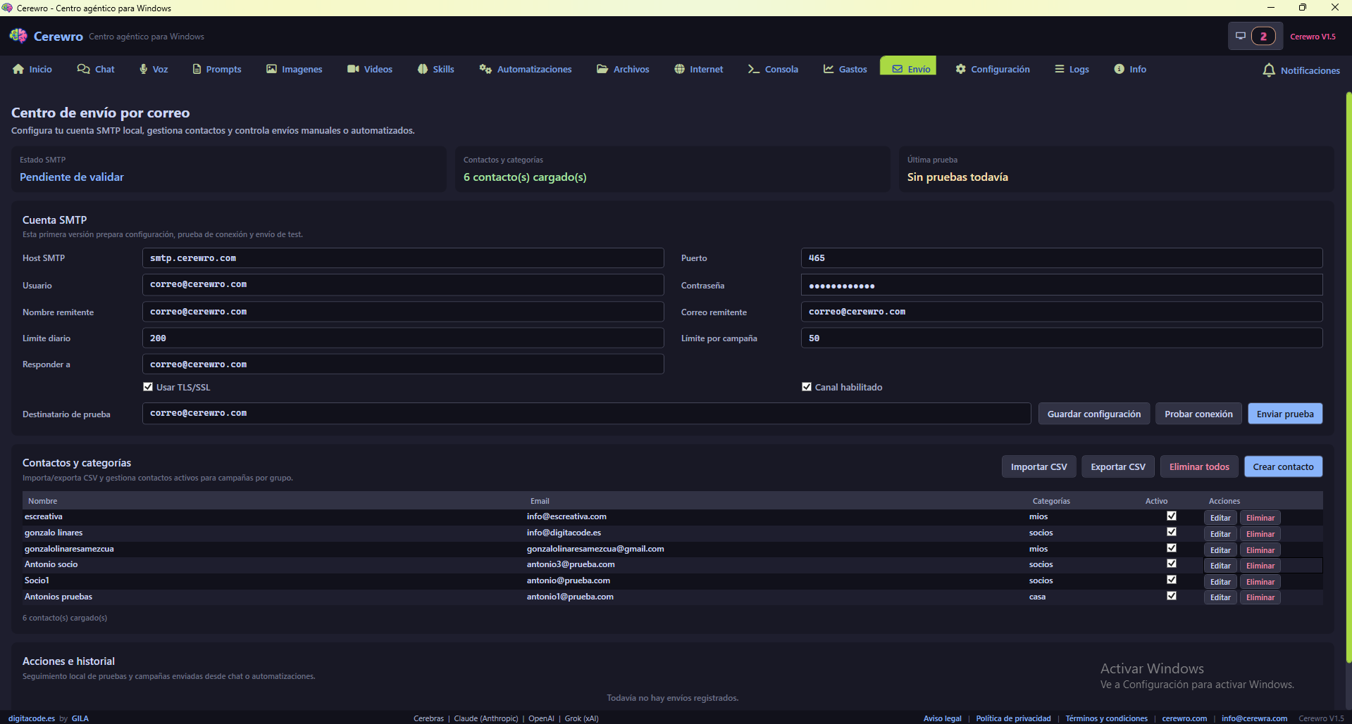 Centro de envío por correo en Cerewro